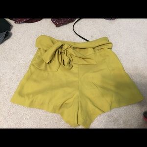Mustard bow tie shorts
